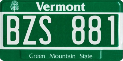VT license plate BZS881