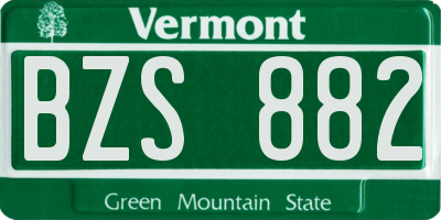 VT license plate BZS882