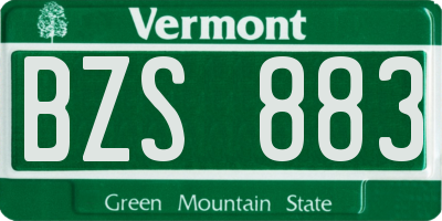 VT license plate BZS883