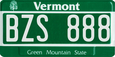 VT license plate BZS888