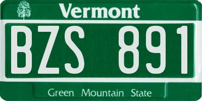 VT license plate BZS891