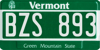 VT license plate BZS893