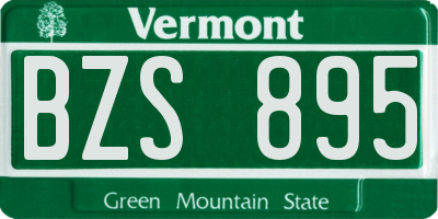 VT license plate BZS895