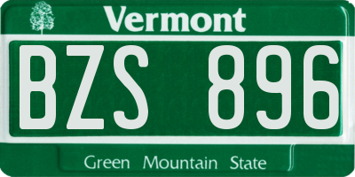VT license plate BZS896