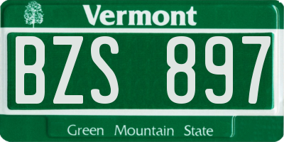 VT license plate BZS897