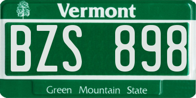 VT license plate BZS898