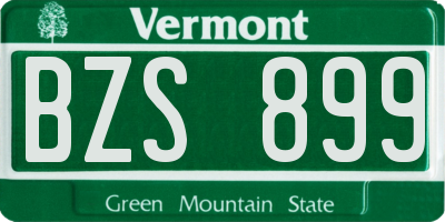 VT license plate BZS899