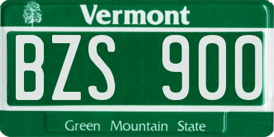 VT license plate BZS900