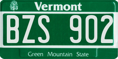 VT license plate BZS902