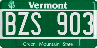 VT license plate BZS903