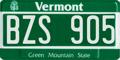 VT license plate BZS905