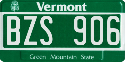VT license plate BZS906