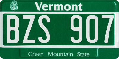 VT license plate BZS907