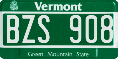 VT license plate BZS908