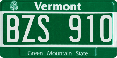 VT license plate BZS910