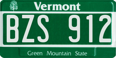 VT license plate BZS912