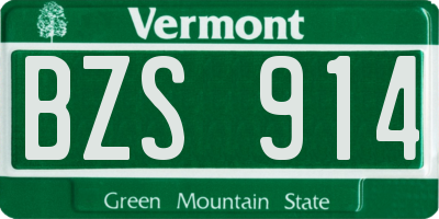 VT license plate BZS914