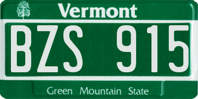 VT license plate BZS915