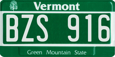 VT license plate BZS916