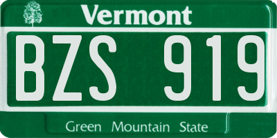 VT license plate BZS919