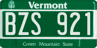 VT license plate BZS921
