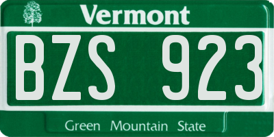 VT license plate BZS923