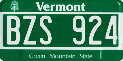 VT license plate BZS924