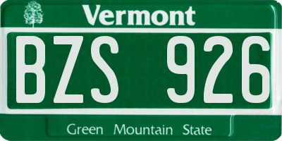VT license plate BZS926