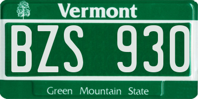 VT license plate BZS930