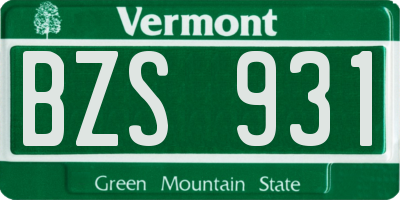VT license plate BZS931