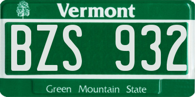 VT license plate BZS932