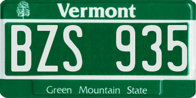VT license plate BZS935
