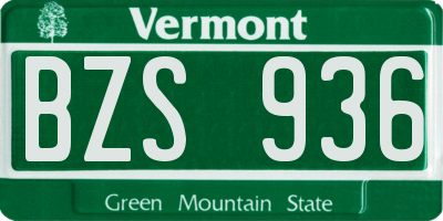 VT license plate BZS936