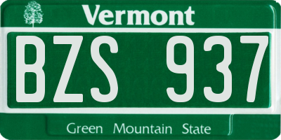 VT license plate BZS937
