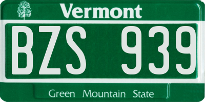VT license plate BZS939