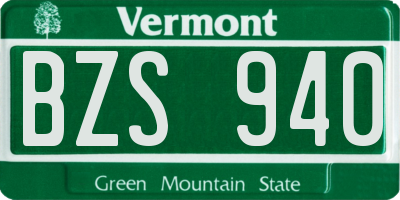 VT license plate BZS940