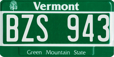 VT license plate BZS943