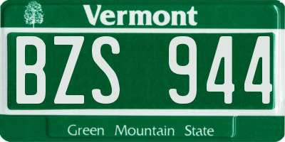 VT license plate BZS944