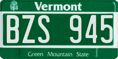 VT license plate BZS945