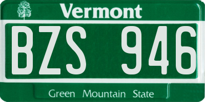 VT license plate BZS946