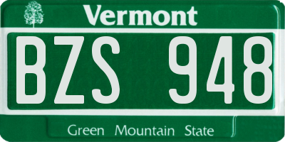VT license plate BZS948