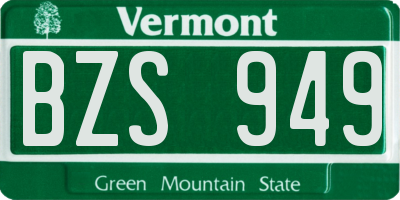VT license plate BZS949