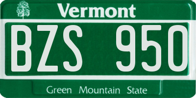 VT license plate BZS950