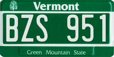 VT license plate BZS951