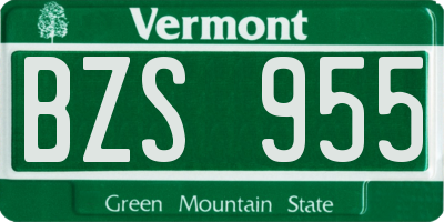 VT license plate BZS955