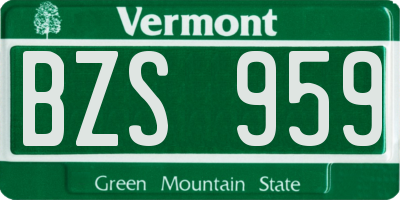 VT license plate BZS959