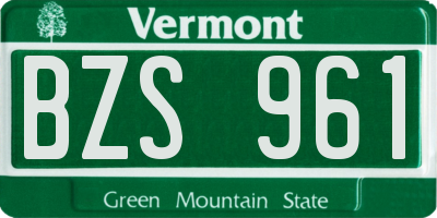 VT license plate BZS961