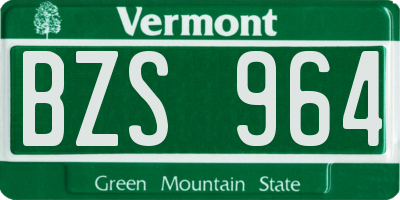 VT license plate BZS964