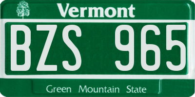 VT license plate BZS965