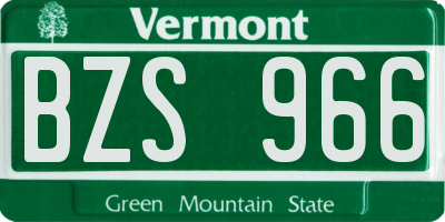 VT license plate BZS966